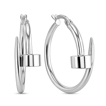 Сережки з білого золота без каменів (арт. 104996/25б)