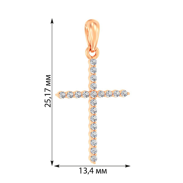 Золотий хрестик з діамантами  (арт. П011192020) – зображення 2