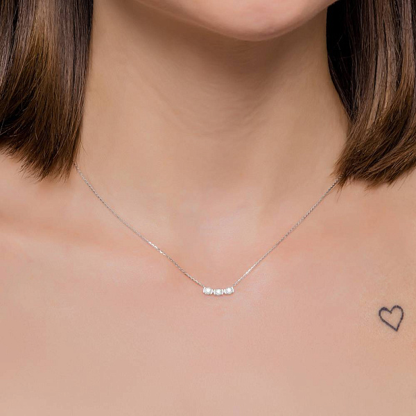 Кольє з білого золота з діамантами (арт. Ц341641010б) – зображення 3