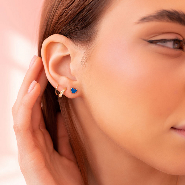 Сережки з червоного золота без каміння (арт. 109150) – зображення 3