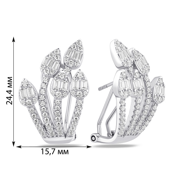 Массивные серебряные серьги с фианитами (арт. 7502/10142) – изображение 4
