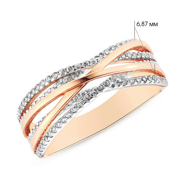 Золотое кольцо Синергия с фианитами (арт. 140567) – изображение 2