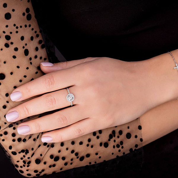 Кольцо из белого золота с бриллиантами (арт. К341343030б) – изображение 2