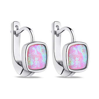 Серьги из серебра с розовым опалом (арт. 7502/4549Пор)