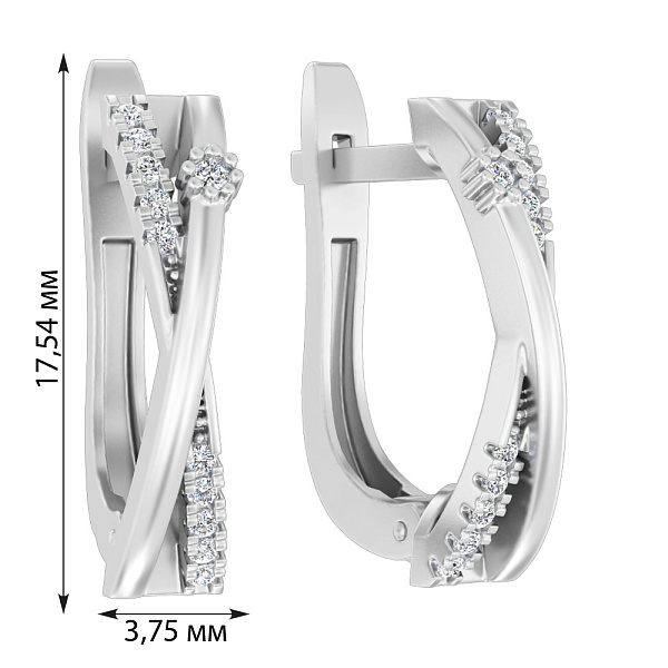 Сережки золотые Синергия с фианитами (арт. 111094б) – изображение 2