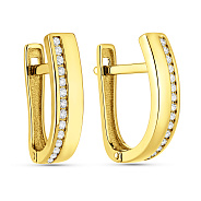 Фото Серьги из желтого золота с дорожкой из фианитов (арт. 110485ж)