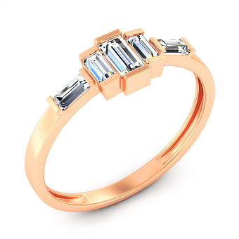 Фото Золота каблучка з фіанітами (арт. 140025)