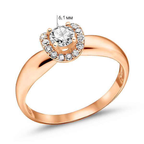 Золота каблучка з діамантами (арт. 1191986201) – зображення 5