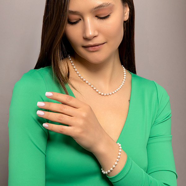 Золотой браслет с жемчугом (арт. 341402) – изображение 5