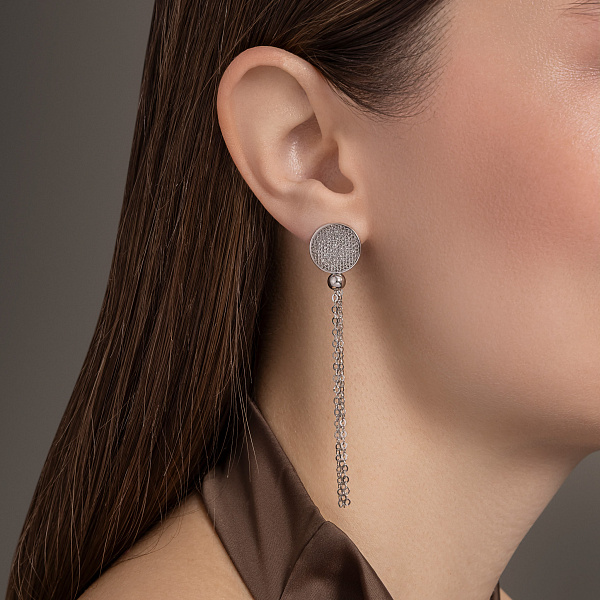Золотые серьги с подвесками Francelli (арт. 105580б) – изображение 2