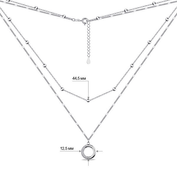 Многослойное колье из серебра Trendy Style (арт. 7507/1859) – изображение 3