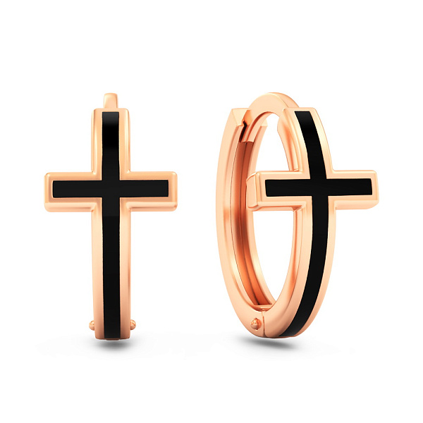 Серьги из красного золота с эмалью (арт. 110717еч) – изображение 1