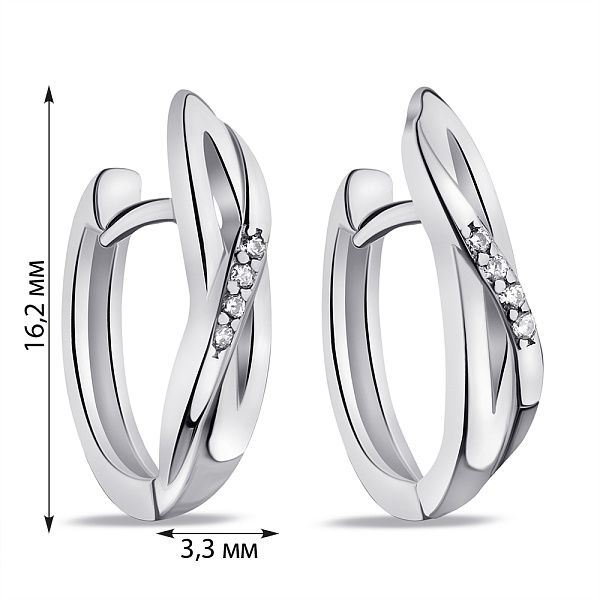 Сережки зі срібла з фіанітами (арт. 7502/9226) – зображення 2
