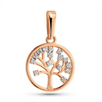 Золотий кулон Дерево життя з діамантами (арт. П011372005)