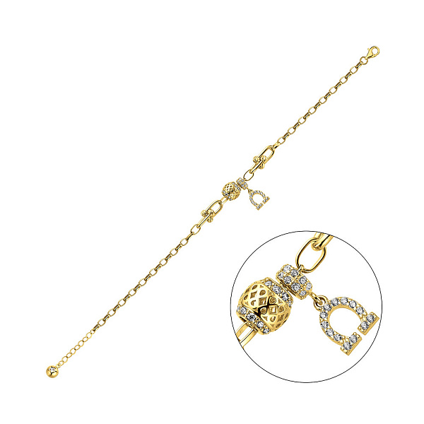 Браслет из желтого золота с фианитами (арт. 326104жП1) – изображение 1