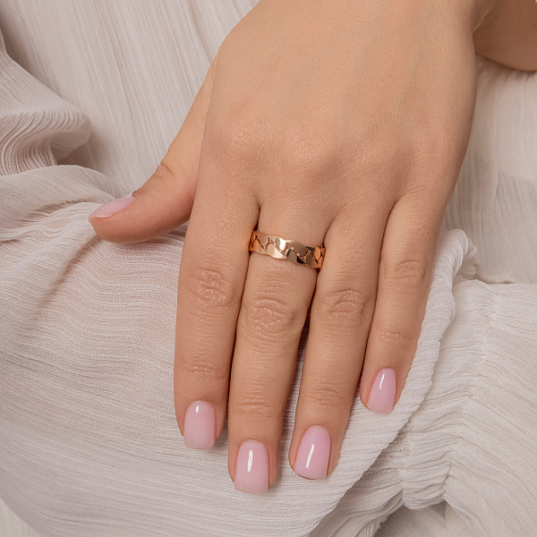 Кольцо Звенья из красного золота (арт. 156767м) – изображение 3