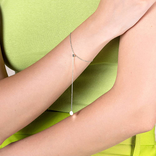 Браслет Fly из белого золота с длинной подвеской (арт. 326209б) – изображение 2