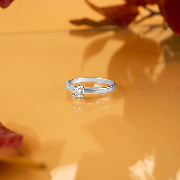 Кольцо из белого золота с бриллиантом (арт. 1190521202) – изображение 5