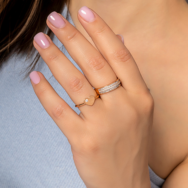 Золотое кольцо с фианитами (арт. 141039) – изображение 3