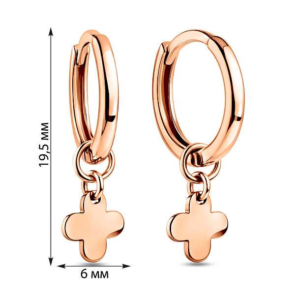 Серьги трансформеры из красного золота (арт. 110035) – изображение 4