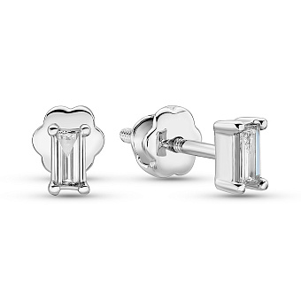 Фото Сережки-пусети з білого золота з діамантами (арт. С341304015б)