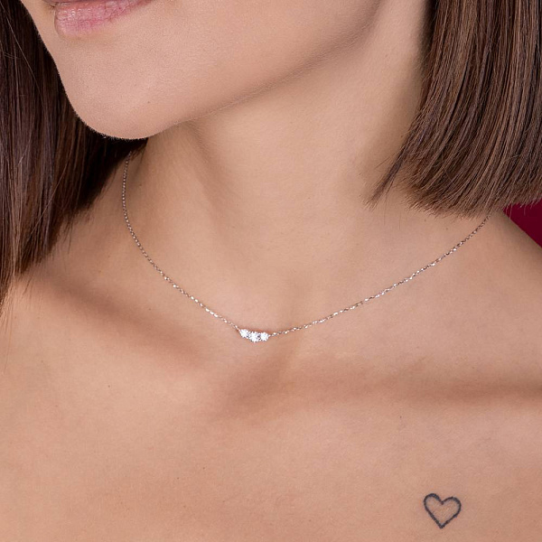 Кольє з білого золота з діамантами (арт. Ц341085015б) – зображення 3