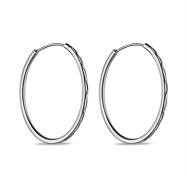 Серебряные серьги-кольца (арт. 7502/9818/35) – изображение 1