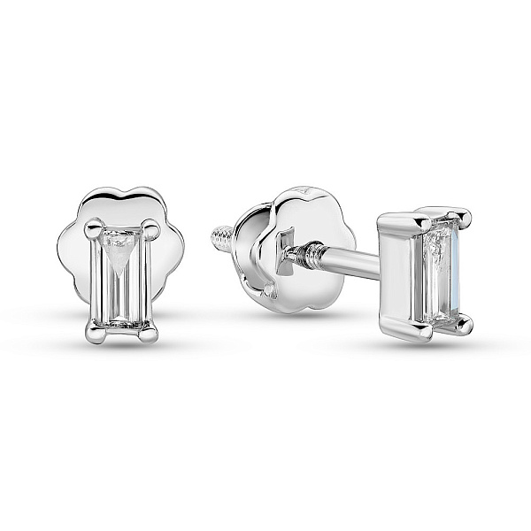 Сережки-пусети з білого золота з діамантами (арт. С341304015б) – зображення 1