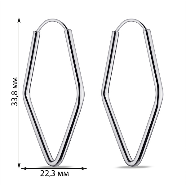 Серебряные серьги без камней (арт. 7502/9829) – изображение 2