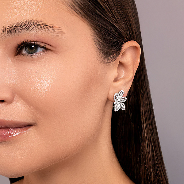 Золотые серьги с бриллиантами (арт. С28151100б) – изображение 3