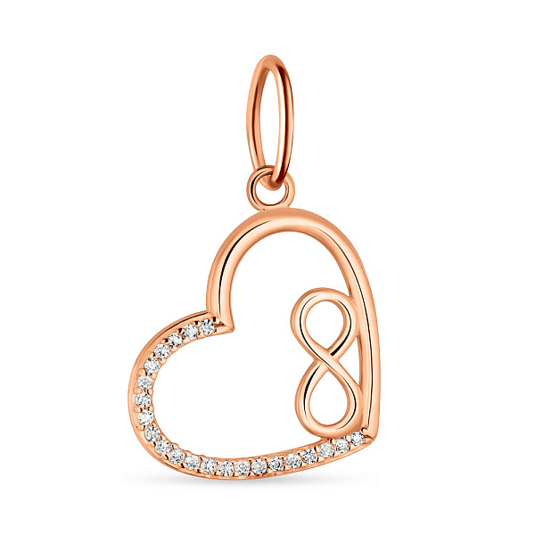 Підвіс з червоного золота з фіанітами  (арт. 424548) – зображення 1