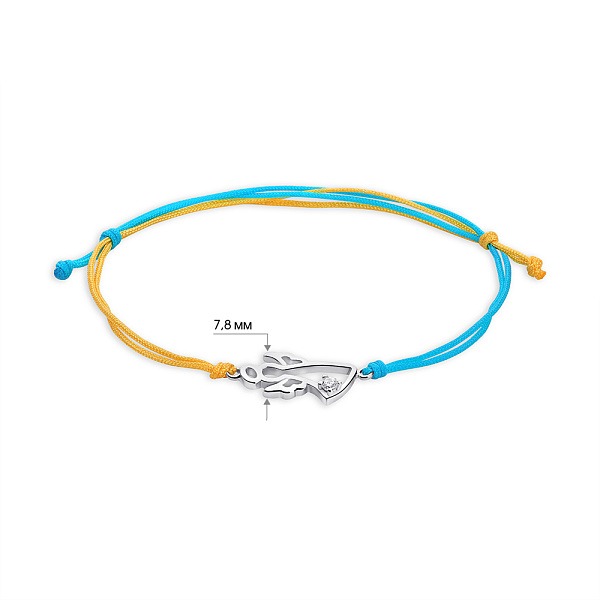 Браслет на нити с серебряной вставкой Ангел (арт. 7309/4734гж) – изображение 2