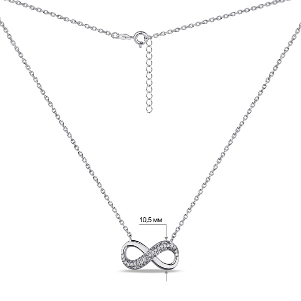 Срібне кольє Нескінченність з фіанітами (арт. 7507/2128) – зображення 3
