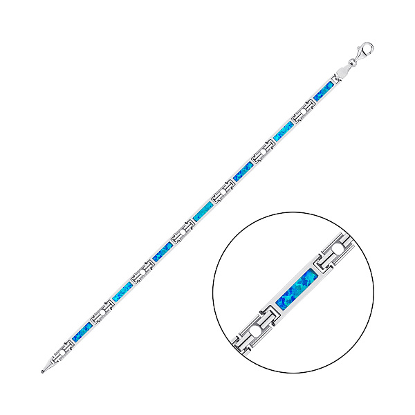 Браслет зі срібла з синім опалом (арт. 7509/1674Пос) – зображення 1