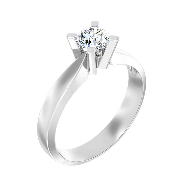 Золота каблучка в білому кольорі металу з діамантом (арт. К01119508036б) – зображення 1