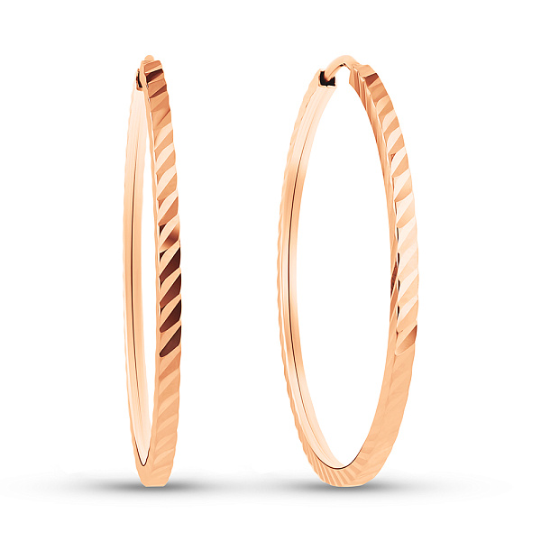 Золоті сережки-кільця з алмазною гранню (арт. 122102/35) – зображення 1