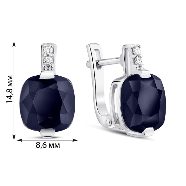 Срібні сережки з сапфіром (арт. 7502/2120117Спс) – зображення 2