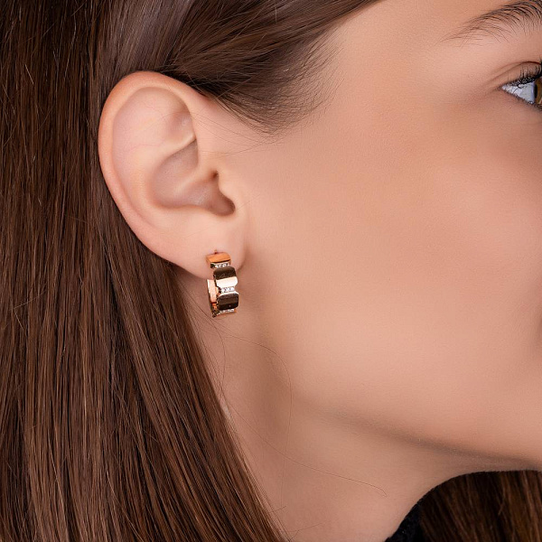 Сережки з червоного золота з фіанітами (арт. 1091126) – зображення 2