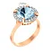 Золота каблучка з топазом і фіанітами (арт. 140474Пг) – зображення 2