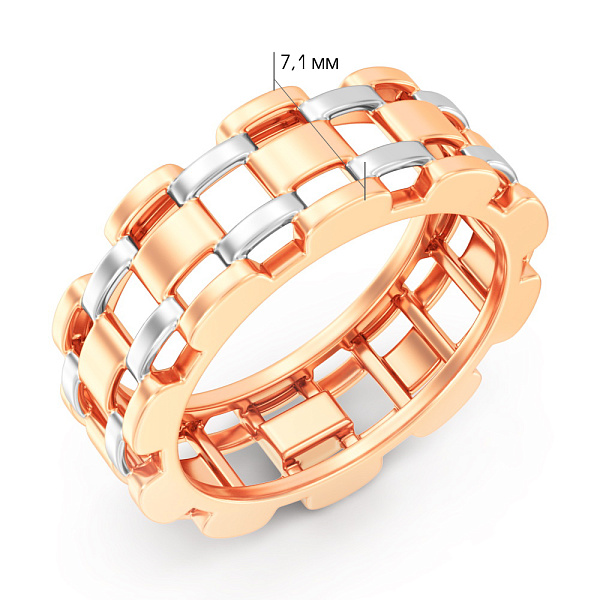 Кольцо Звенья из красного золота (арт. 141295) – изображение 5