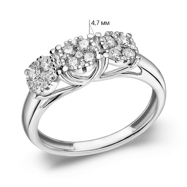 Золотое кольцо с бриллиантами (арт. К011756040б) – изображение 2