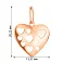 Кулон золотой Сердце в красном цвете металла (арт. 424035) – изображение 2