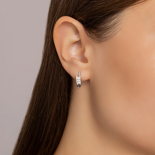 Сережки золоті з діамантами (арт. С341100015б) – зображення 3