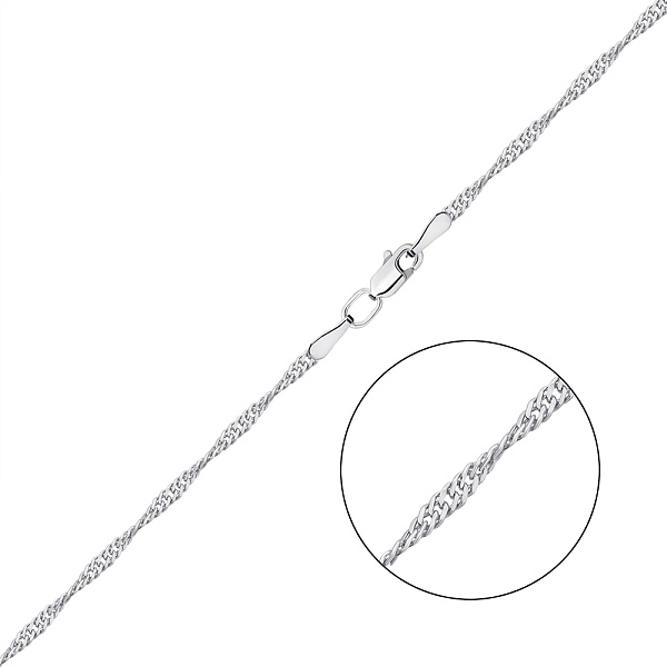 Серебряная цепочка плетения Сингапур (арт. 7508/3-0302.40.2) – изображение 1