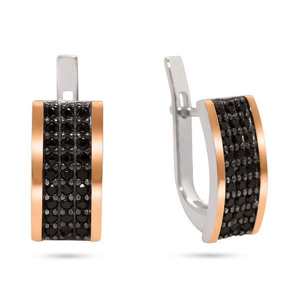 Серебряные серьги с фианитами (арт. 7202/548чр) – изображение 1