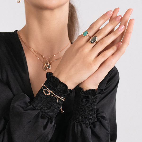 Золотое кольцо с кварцем (арт. 154968Пкс) – изображение 3