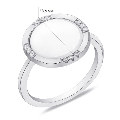 Кольцо из серебра с белым ониксом (арт. 7501/6024об)