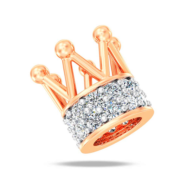 Золотой подвес Корона с фианитами (арт. 440663) – изображение 1