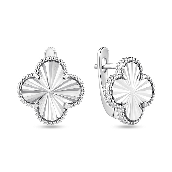 Серебряные серьги клевер (арт. 7502/10403/15) – изображение 1
