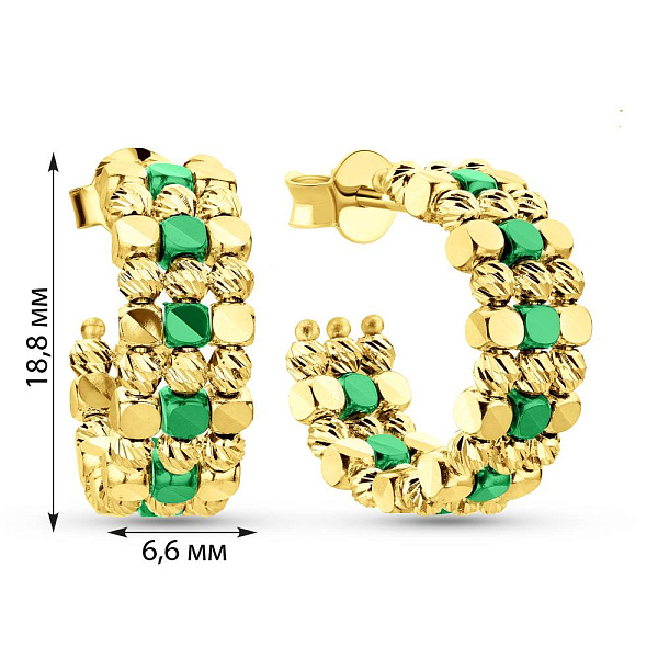 Золотые серьги-пусеты Francelli (арт. 1091599жз) – изображение 3